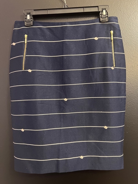 The Limited Dresses & Skirts - The Limited Nautical Rope Striped Pencil Skirt with Gold Zipper Detail
